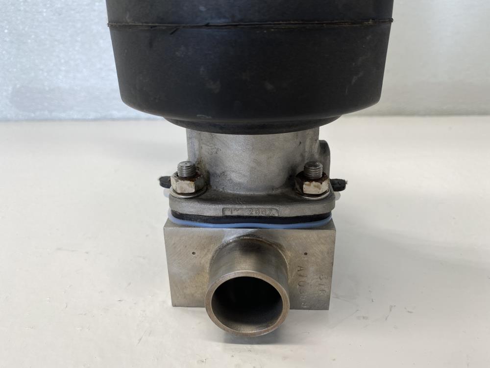 ITT Pure-Flo 1" Butt-Weld Stainless Sanitary Diaphragm Valve w/ B209 Actuator